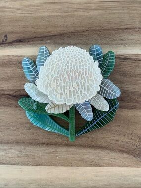 Erstwilder Bridal Gown Botanical Brooch flower Pin NWOT